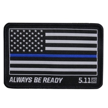 5.11タクティカル THIN BLUE LINE パッチ ALWAYS BE READY ベルクロ ミリタリーワッペン_画像1