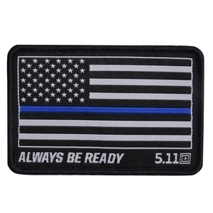 5.11タクティカル THIN BLUE LINE パッチ ALWAYS BE READY ベルクロ ミリタリーワッペン