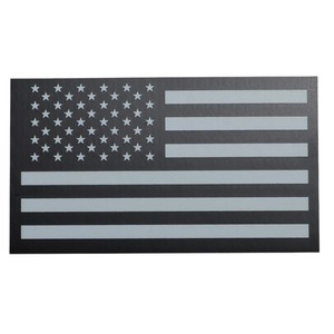 BRITKITUSA ミリタリーパッチ USフラッグ IR反射材 ブラック&ホワイト 正向き 米国旗 国旗ワッペン