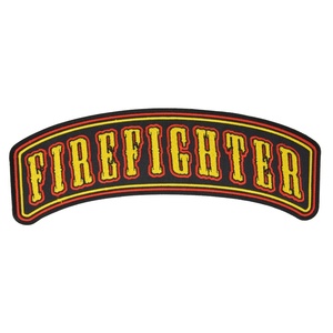 ミリタリーパッチ ファイヤーファイター ロッカー アイロンシート付 [ 大 ] Fire Fighter アメリカ消防士 消防隊