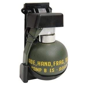 M67 手榴弾型 BBボトル ダミーグレネード ホルダー付き [ ブラック ] 収納 BB弾 レプリカ 対人用 アップルの画像1