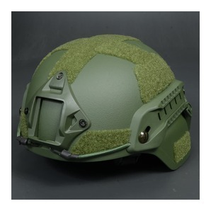 ヘルメット MICH2000タイプ 樹脂製 レールマウント NVGマウントベース付き [ グリーン ] プラスチックヘルメットの画像4