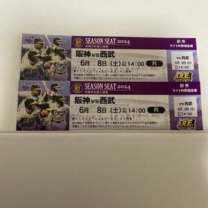 阪神タイガース 甲子園球場 ライト外野席 ペア チケット 2席連番