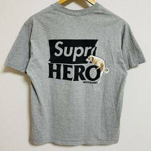 Supreme ANTIHERO Dog Tee Heather Grey Black M 22ss 2022年 ヘザーグレー 黒 ブラック アンタイヒーロー ドッグ ボックスロゴ