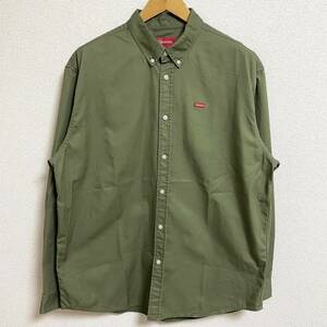 ほぼ新品 Supreme Small Box Logo Shirt Olive Red L 22aw 2022年 緑 赤 オリーブ レッド スモール ボックスロゴ シャツ 胸ロゴ タグ付き