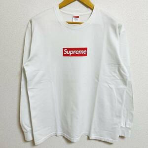 Supreme Box Logo L/S Tee White Red M 20aw 2020年 白 赤 ホワイト レッド ボックスロゴ ロンT ロングスリーブ 胸ロゴ