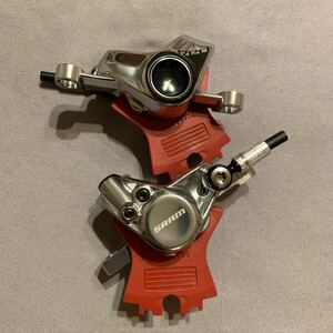 SRAM RED post mount oil pressure caliper silver 2 piece set pair weight 203g