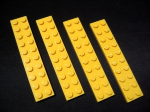 凸レゴ凸　%3832　2x10プレート（黄）　4個
