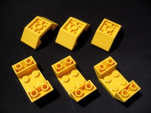 凸レゴ凸　%4871　4x2両側逆スロープ45度（黄）　6個