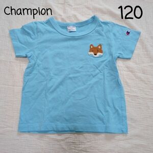 宗ちゃん様【Ｔシャツ2枚】【チャンピオン】Champion　Ｔシャツ　半袖　子供服　ブルー　120センチ　サガラ刺繍