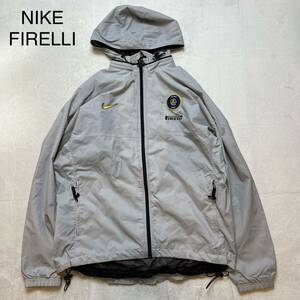 希少 1990s NIKE FIRELLI ナイキ ナイロンパーカー グレー ロゴ