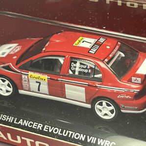 絶版AUTOart 1/64 三菱 LANCER EVO Ⅶ WRC 2002 RALLY Monte #7 デルクール ミツビシ ランサー ランエボ ラリー オートアート MITSUBISHIの画像3