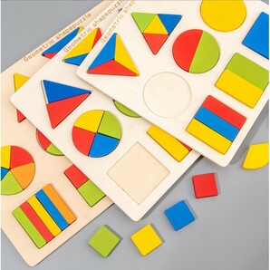 カラフル 型はめパズル 知育玩具 モンテッソーリ 木製 木のおもちゃ 形合わせの画像6