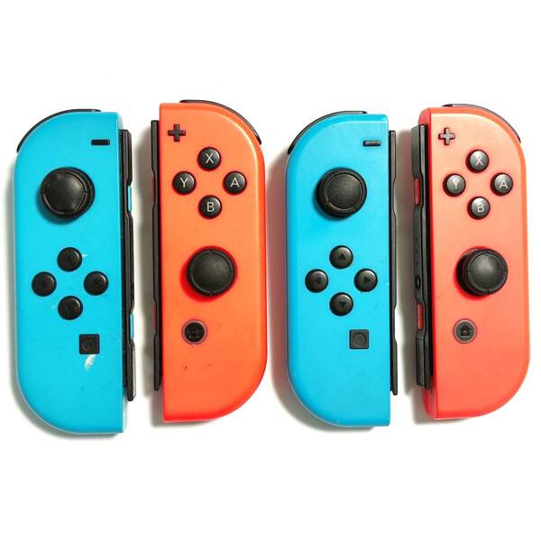 送料無料 Nintendo Switch Joy-Con ジョイコン 純正 4個 セット ネオンブルー ネオンレッド ジャンク