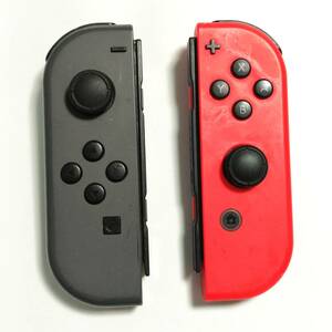 送料無料 Nintendo Switch Joy-Con ジョイコン 純正 グレー ネオンレッド L R セット ジャンク