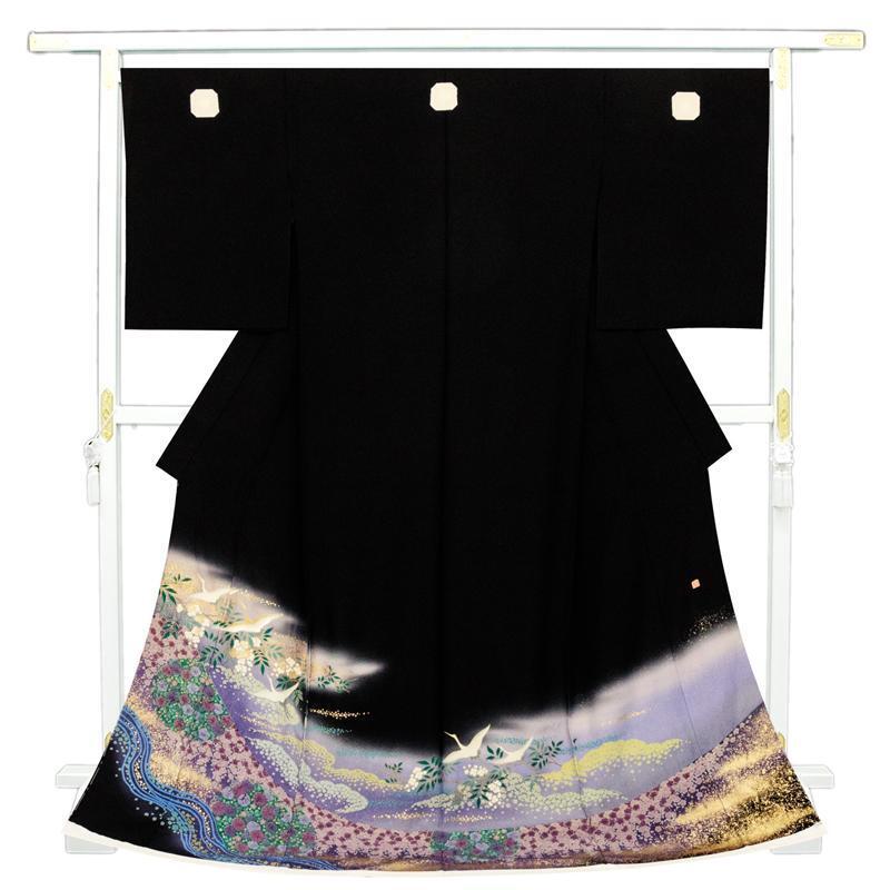 ※After the store renovation [Classic New Works Fair] Free tailoring ☆ Special Edo Tokamachi Yuzen ☆ Fantasy Tsujigahana Oborozome, Hand drawing, Hand embroidery, Top quality black formal kimono with gold seal (10011105), fashion, Women's kimono, kimono, Tomesode