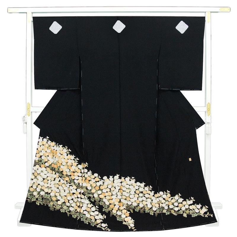 ※After store renovation [Classic New Works Fair] Free tailoring ☆ Kyoto's prestigious Kubo Ko Yuzen ☆ Kyoto Yuzen hand-painted crafts, Hand embroidery art, Genuine gold-plated black formal kimono (10010740), fashion, Women's kimono, kimono, Tomesode