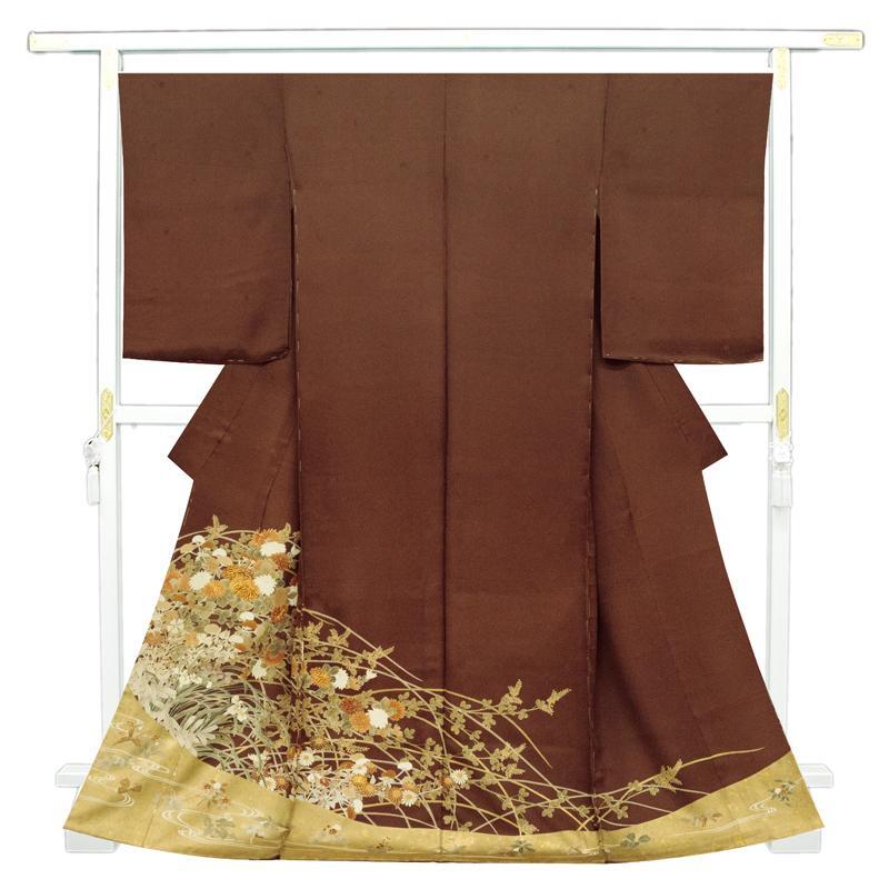 ※After the store renovation, [Classic New Works Fair] Free tailoring ☆ Highest quality Kyoto Yuzen hand-painted, Real Gold, Embroidered seasonal flowers and flowing water pattern ☆ Special colored formal kimono (10011075), fashion, Women's kimono, kimono, Tomesode