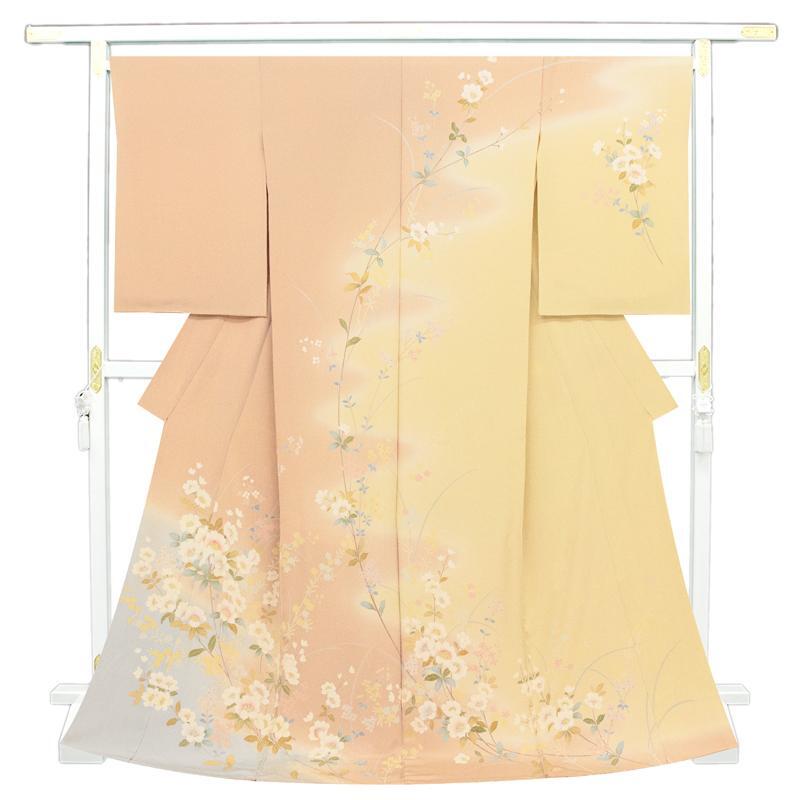 ※Big sale after store renovation☆Free tailoring and free shipping☆Top quality Kyoto Yuzen hand-painted art dyed seasonal flower formal kimono☆Multicolored shading special Hama crepe fabric specification (10010909), Women's kimono, kimono, Visiting dress, Untailored