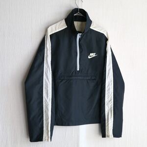 80s 90s NIKE ナイロン ジャケット / ブラック ジャージ プルオーバー USA ビンテージ O4-02026-1598