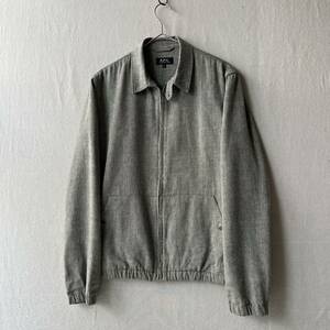 【リネン×ウール】A.P.C. ジャケット / S グレー ベージュ スイングトップ riri ジップ ポーランド製 O4-02031-1638