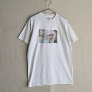 USA vintage Tシャツ / M コットン ポリ ホワイト プリント 写真 人 半袖 ビンテージ T4-03026-9376