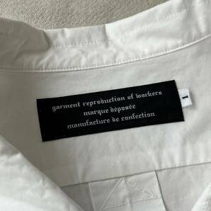 定価2.5万円 GARMENT REPRODUCTION OF WORKERS スモック シャツ / 1 コットン ホワイト ギャザー T4-02095-1638の画像8