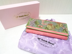 【未使用品】 Think Bee! シンクビー 長財布 フルーツ柄 ゴブラン織り 保存袋付き 箱入り