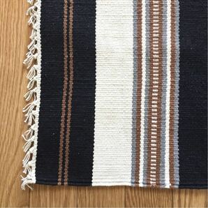 未使用 JOURNAL STANDARD FURNITURE Ortega pattern Rug ジャーナルスタンダード ファニチャー オルテガ柄 ラグマット インド製 インテリアの画像2