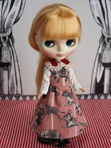 Doll Dressing♪ハンドメイド ネオブライス サイズお洋服セット人形/アウトフィット衣装/ワンピース/ドレス/ドール服/付け襟/レトロ/blythe