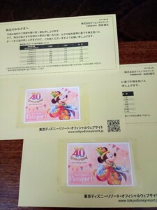 東京ディズニーリゾート　株主優待券　　2枚セット　有効期限　2024.6.30