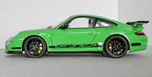 ● オートアート 1/18 ポルシェ 911 GT3 RS (Type 997.1) グリーン/ブラック、PORSCHE 911 GT3 RS (997.1) 、 AUTOart 77992　中古ミニカー_画像2