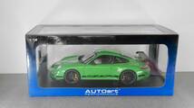 ● オートアート 1/18 ポルシェ 911 GT3 RS (Type 997.1) グリーン/ブラック、PORSCHE 911 GT3 RS (997.1) 、 AUTOart 77992　中古ミニカー_画像7