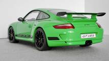 ● オートアート 1/18 ポルシェ 911 GT3 RS (Type 997.1) グリーン/ブラック、PORSCHE 911 GT3 RS (997.1) 、 AUTOart 77992　中古ミニカー_画像3