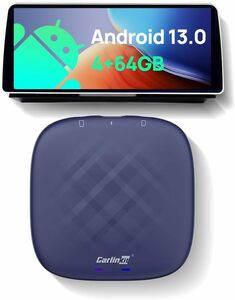 【日本限定版】CarlinKit TBox Plus Android13.0 ワイヤレスCarPlayアダプター 4+64GB 無線 Android Auto＆CarPlay SIM/TFカード 内蔵GPS