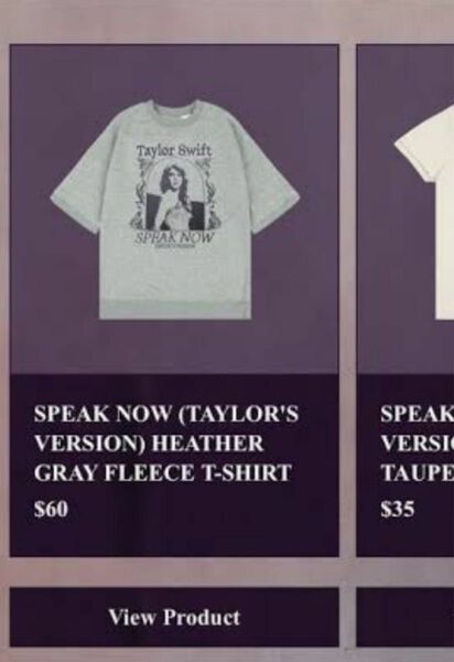 新品未使用　テイラースウィフト　公式グッズ　Speak Now Tシャツ　日本未発売　mサイズ