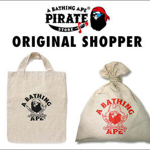 ☆未使用 A BATHING APE アベイシングエイプ 非売品 PIRATE STORE パイレーツストア ORIGINAL SHOPPER トートバッグ 巾着バッグ