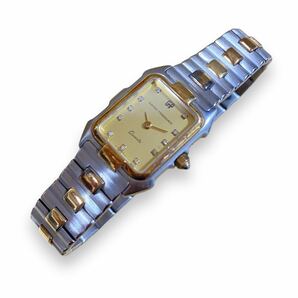 1円〜 売り切り GIRARD PERREGAUX ジラールペルゴ レクタンギュラー クォーツ ゴールド文字盤 ダイヤ レディース腕時計 同梱不可 【L0707】の画像6