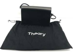 #Theory theory leather shoulder bag black beautiful goods sack attaching #