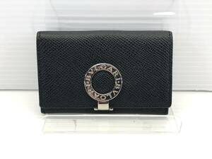 ■美品 BVLGARI ブルガリ ロゴ クリップ コインケース レザー ブラック 小銭入れ■