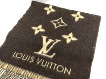 ◆LOUIS VUITTON ルイヴィトン エシャルプ レイキャビック M71041 マフラー カシミヤ ベージュ×ブラウン 良品◆_画像3