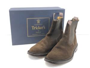 ■ 良品 トリッカーズ Tricker's スエード サイドゴア ブーツ 762BM/3 サイズ8 フィッティング5 ブラウン 27.0～27.5㎝ ■