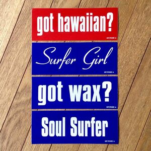 GOT STICKERS 4枚 種類変更可 ステッカー サーフィン surf ハワイ スケートボード ブルー レッド