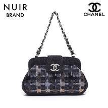 【先着50名限定!! 今スグ使える3つのクーポンを緊急配布中!!】 シャネル CHANEL ショルダーバッグ 10番台ツイード グレー_画像1