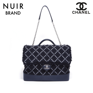 【先着50名限定クーポン配布中!!】 シャネル CHANEL ショルダーバッグ 22番台 ツイード シルバー金具 ブラック