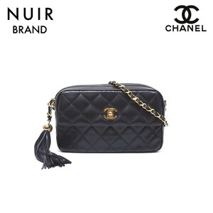 【先着50名限定クーポンを配布中!!】 シャネル CHANEL ショルダーバッグ ココマーク マトラッセ チェーン タッセル 3番台 ブラック