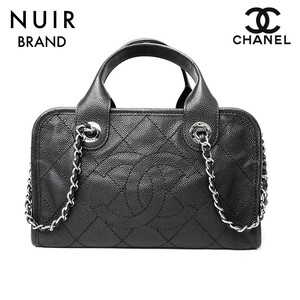 【先着50名限定クーポンを配布中!!】 シャネル CHANEL ショルダーバッグ キャビア ドーヴィル ボーリング バッグ 2015年 レザー ブラック