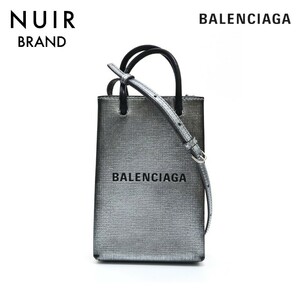 【先着50名限定!!今スグ使える3つのクーポンを緊急配布中!!】 バレンシアガ BALENCIAGA ショルダーバッグ ロゴ ミニ シルバー