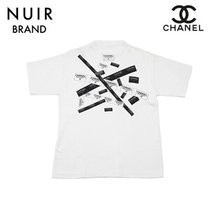 【先着50名限定!!今スグ使える3つのクーポンを緊急配布中!!】 シャネル CHANEL 半袖Ｔシャツ ロゴテープ プリント ホワイト