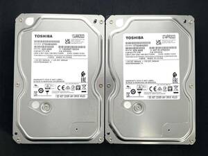 【送料無料】 2個セット ★ 2TB ★　DT02ABA200V　/　TOSHIBA【使用時間：4104ｈ＆2500ｈ】2023年製 良品 3.5インチ内蔵HDD AVコマンド対応